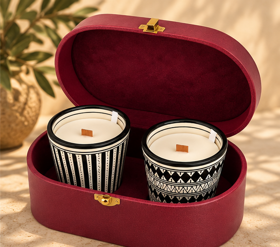 Set of 2 Artisan Candles in a Gift Box, view 2