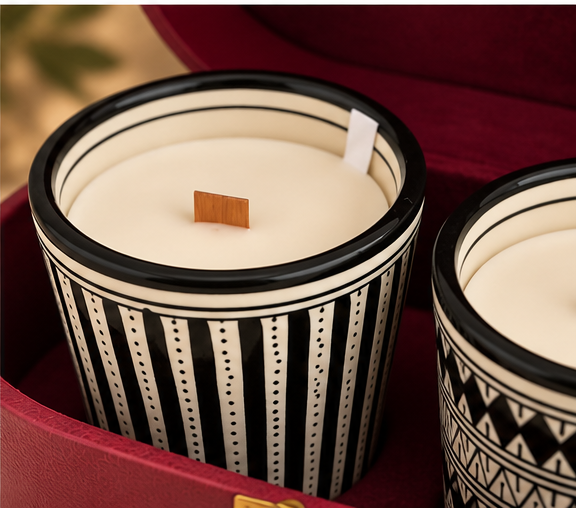 Set of 2 Artisan Candles in a Gift Box, view 3